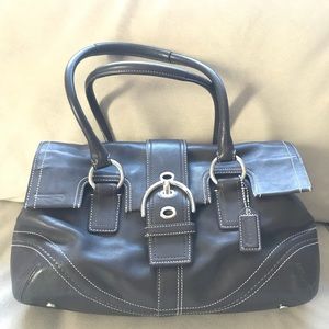 COACH brown leather handbag f10913